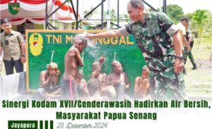 Sinergi Kodam XVII/Cenderawasih Hadirkan Air Bersih, Masyarakat Papua Senang