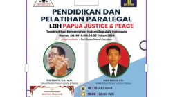 LBH Papua Justice & Peace Buka Pendaftaran Pelatihan Paralegal Secara Daring