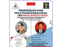 LBH Papua Justice & Peace Buka Pendaftaran Pelatihan Paralegal Secara Daring